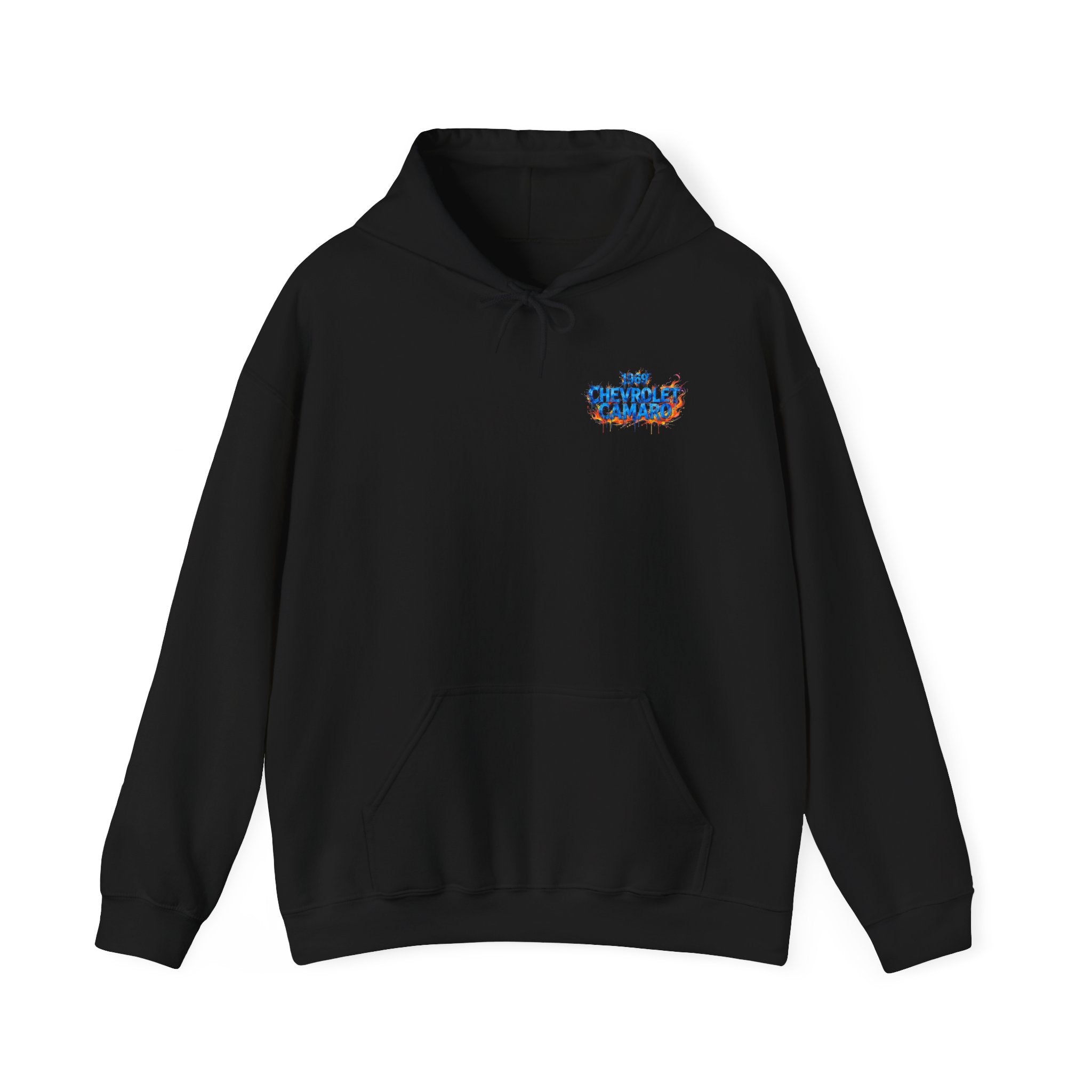 Vintage Blue Camaro Muscle Car Hoodie — Watercolor Graphic