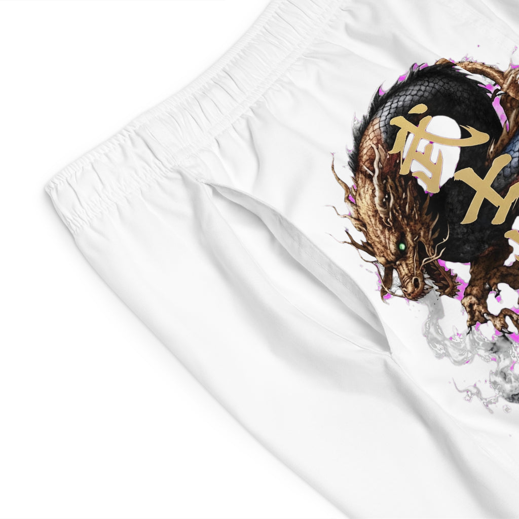Unbreakable Dragon Board Shorts – Japanese Kanji Samurai Spirit Swim Trunks by 8Sydes Apparel