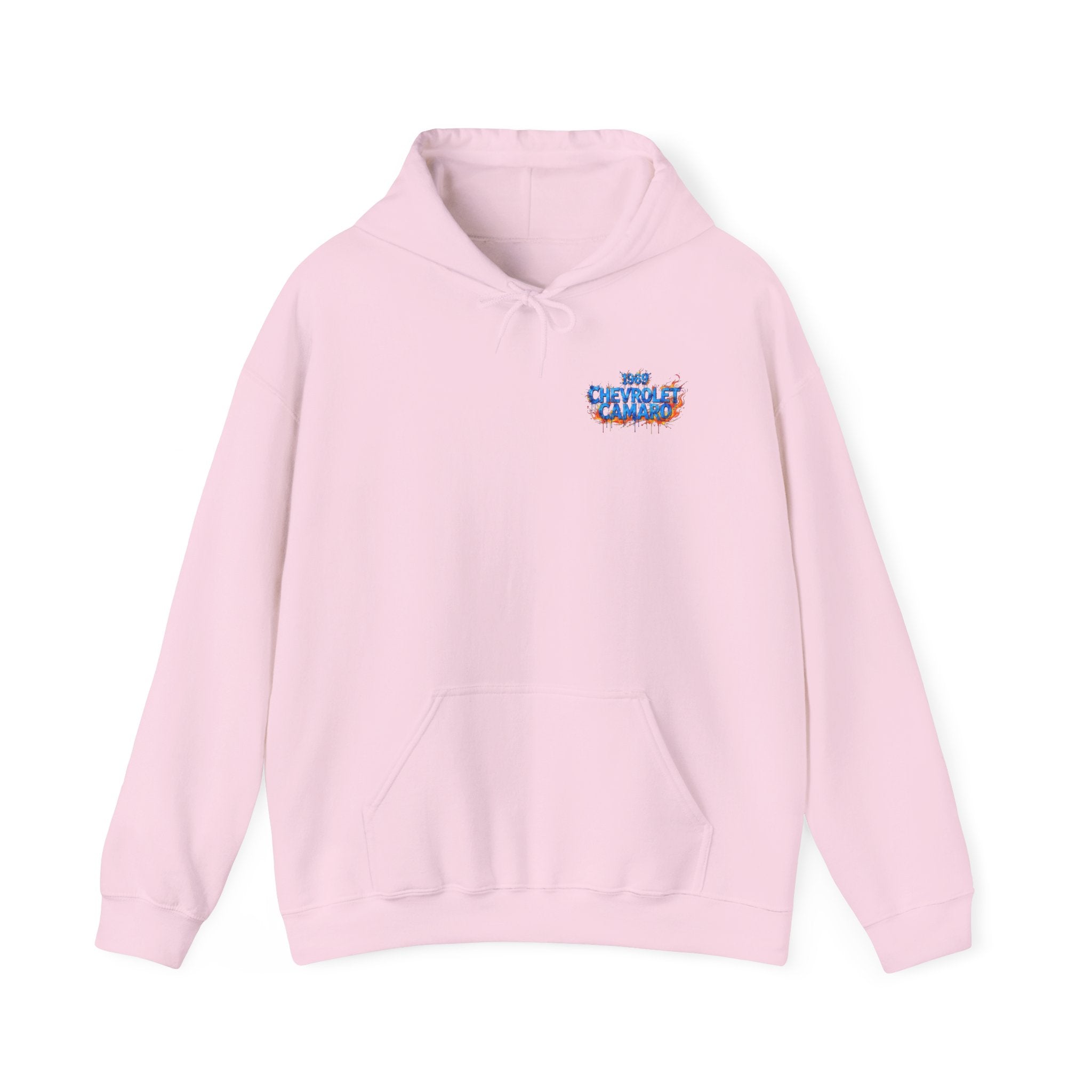 Vintage Blue Camaro Muscle Car Hoodie — Watercolor Graphic