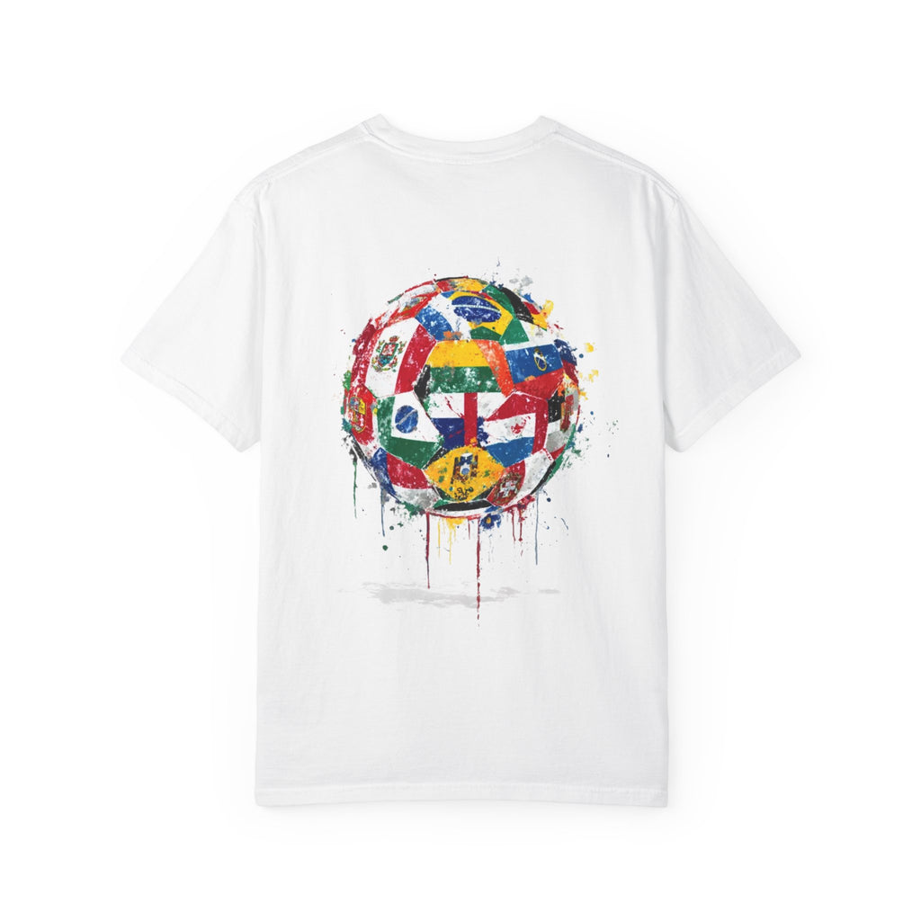 Soccer Flags T-Shirt — Watercolor World Cup Ball Graphic Tee