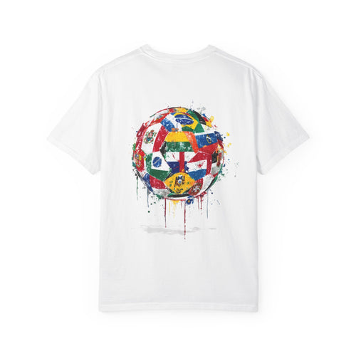 Soccer Flags T-Shirt — Watercolor World Cup Ball Graphic Tee