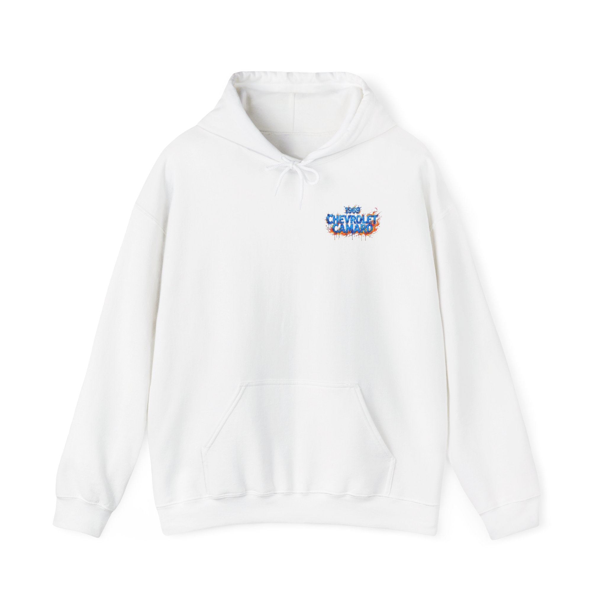 Vintage Blue Camaro Muscle Car Hoodie — Watercolor Graphic