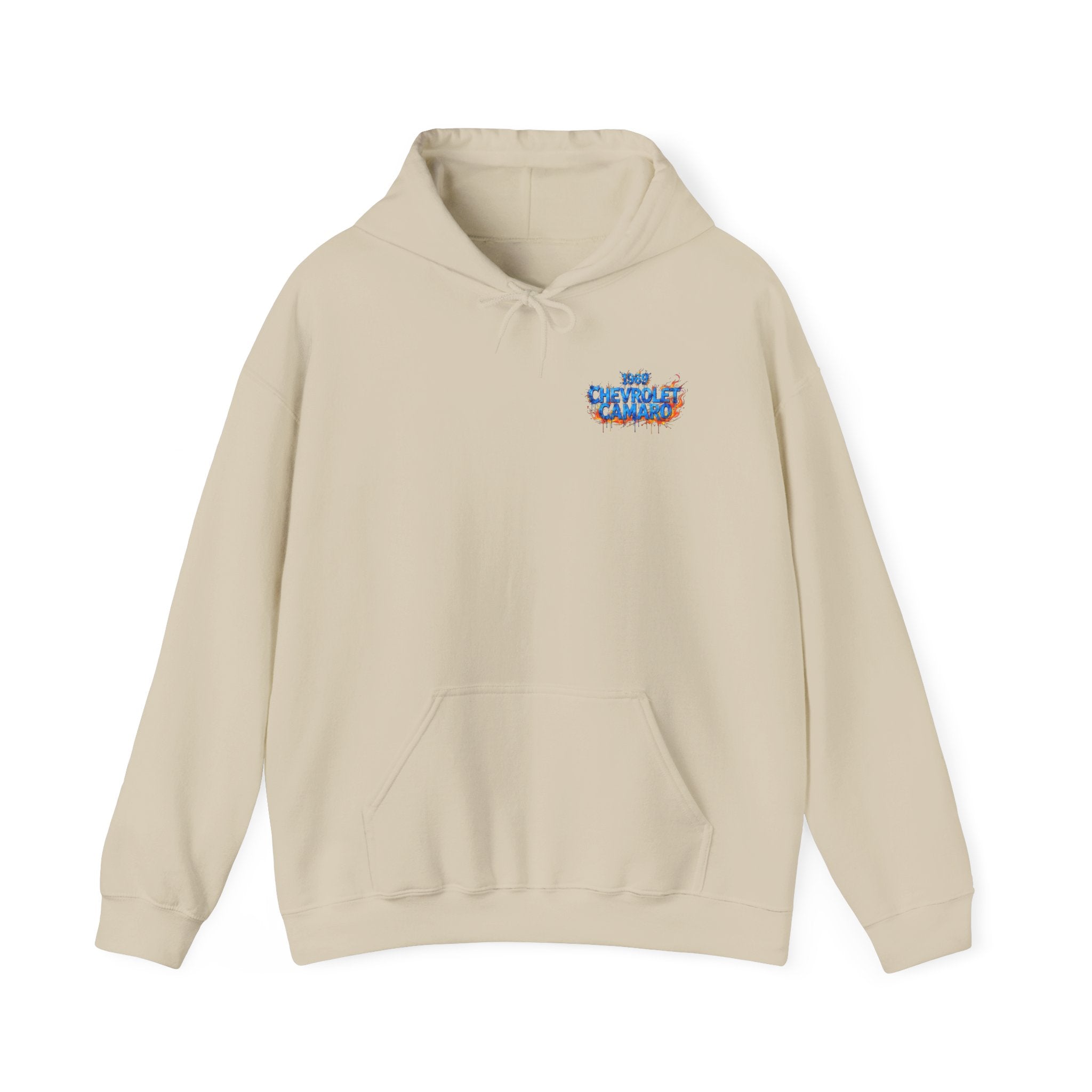 Vintage Blue Camaro Muscle Car Hoodie — Watercolor Graphic