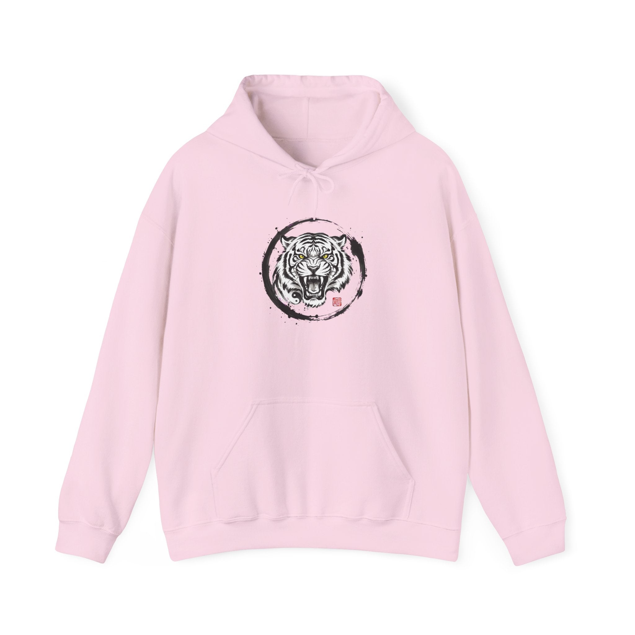 Tiger Zen Hoodie – Ink Brush Tiger Design with Kanji Accent