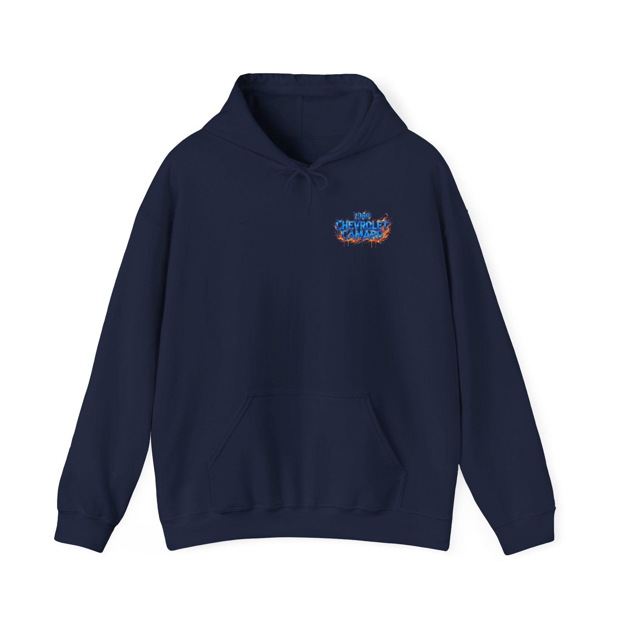 Vintage Blue Camaro Muscle Car Hoodie — Watercolor Graphic