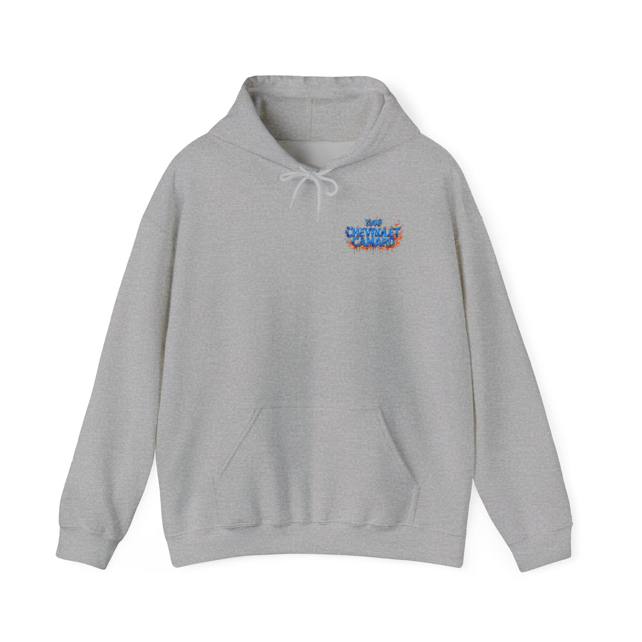 Vintage Blue Camaro Muscle Car Hoodie — Watercolor Graphic