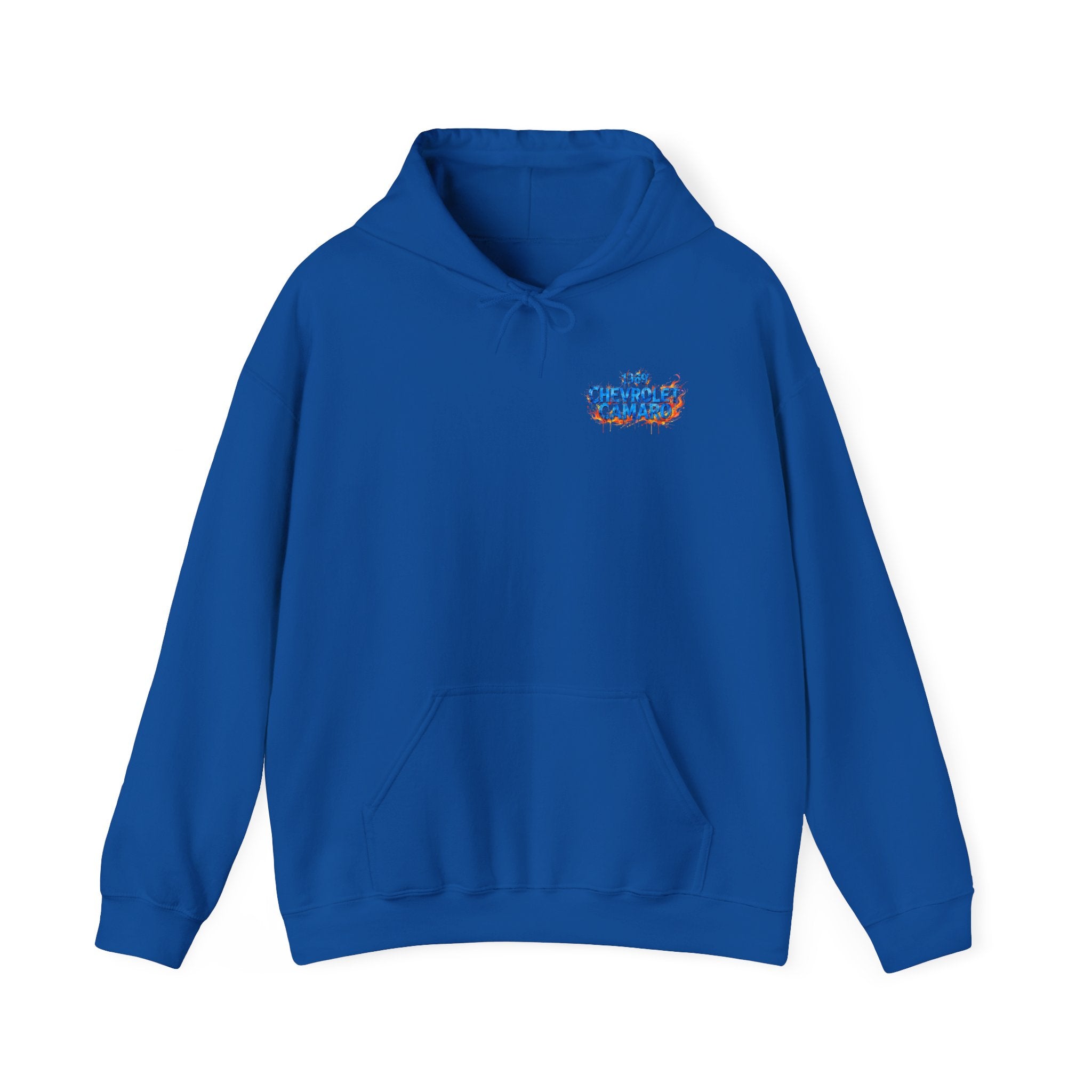 Vintage Blue Camaro Muscle Car Hoodie — Watercolor Graphic