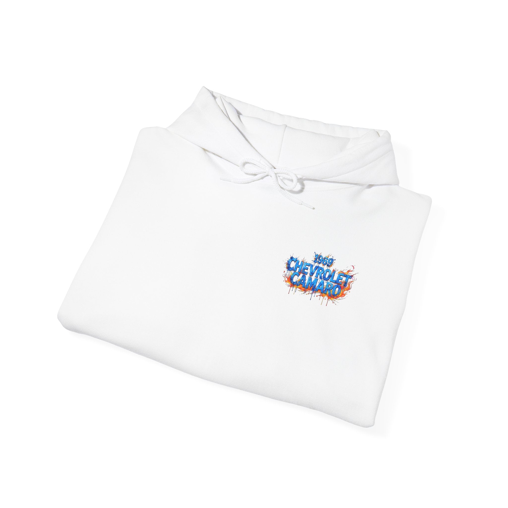 Vintage Blue Camaro Muscle Car Hoodie — Watercolor Graphic