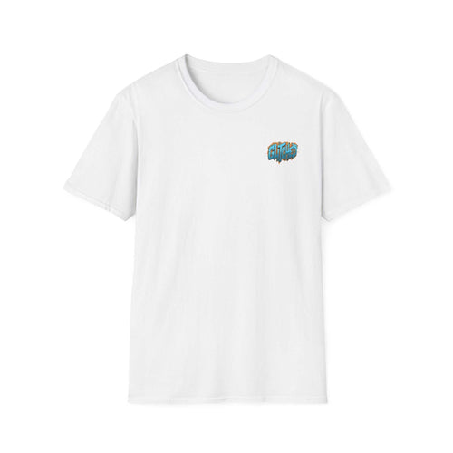Glitched Sport tee featuring a unique graphic design on a white background.